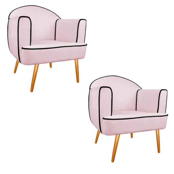 Kit 02 Poltronas Athena Pés Palito Corano - Amarena Móveis -