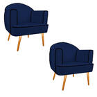 Kit 02 Poltronas Athena Pés Palito Suede - Amarena Móveis - A
