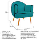 Kit 02 Poltronas Athena Pés Palito Suede - Doce Sonho Móveis