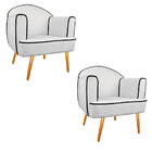 Kit 02 Poltronas Athena Pés Palito Suede - Doce Sonho Móveis