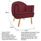 Kit 02 Poltronas Athena Pés Palito Suede - Doce Sonho Móveis