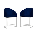 Kit 02 Poltronas Banqueta Decorativa Estofada Tecido Veludo B