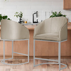 Kit 02 Poltronas Banqueta Decorativa Estofada Tecido Veludo B