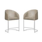 Kit 02 Poltronas Banqueta Decorativa Estofada Tecido Veludo B