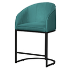 Kit 02 Poltronas Banqueta Decorativa Mia Veludo Base Metal Pr