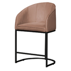 Kit 02 Poltronas Banqueta Decorativa Mia Veludo Base Metal Pr