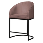 Kit 02 Poltronas Banqueta Decorativa Mia Veludo Base Metal Pr