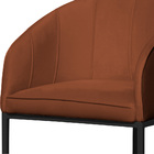 Kit 02 Poltronas Banqueta Decorativa Mia Veludo Base Metal Pr