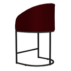 Kit 02 Poltronas Banqueta Estofada Mia Suede Base Metal Preta