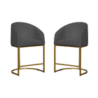 Kit 02 Poltronas Banqueta Mia Decorativa Tecido Suede Base Me