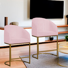 Kit 02 Poltronas Banqueta Mia Decorativa Tecido Suede Base Me