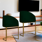 Kit 02 Poltronas Banqueta Mia Decorativa Tecido Suede Base Me