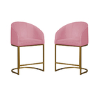 Kit 02 Poltronas Banqueta Mia Decorativa Tecido Suede Base Me