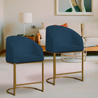 Kit 02 Poltronas Banqueta Mia Decorativa Tecido Suede Base Me