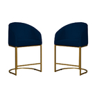 Kit 02 Poltronas Banqueta Mia Decorativa Tecido Suede Base Me