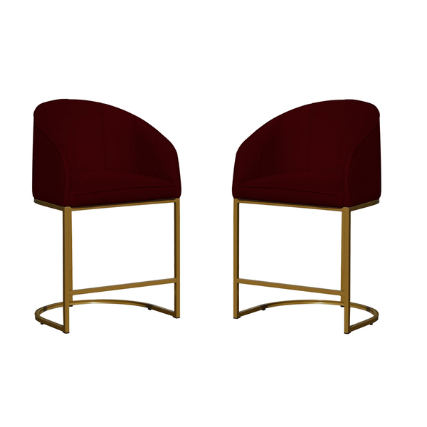 Kit 02 Poltronas Banqueta Mia Decorativa Tecido Suede Base Me