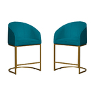 Kit 02 Poltronas Banqueta Mia Decorativa Tecido Suede Base Me