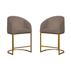 Kit 02 Poltronas Banqueta Mia Decorativa Tecido Suede Base Me