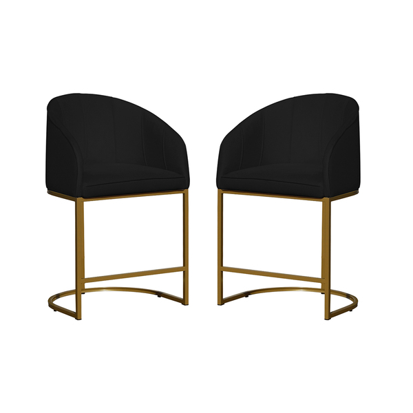 Kit 02 Poltronas Banqueta Mia Decorativa Tecido Suede Base Me