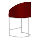 Kit 02 Poltronas Banqueta Mia Estofada Tecido Em Suede Base M