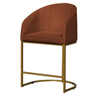 Kit 02 Poltronas Banqueta Mia Estofada Tecido Veludo Base Met