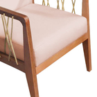 Kit 02 Poltronas Barcelona Linho Com Corda Náutica Champagne