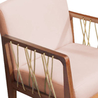 Kit 02 Poltronas Barcelona Linho Salmão Com Corda Náutica Cha