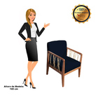 Kit 02 Poltronas Barcelona Suede Azul Marinho Com Corda Náuti