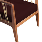 Kit 02 Poltronas Barcelona Suede Com Corda Náutica Champagne