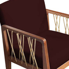 Kit 02 Poltronas Barcelona Suede Com Corda Náutica Champagne