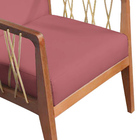 Kit 02 Poltronas Barcelona Suede Com Corda Náutica Champagne