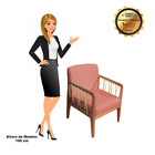 Kit 02 Poltronas Barcelona Suede Coral Com Corda Náutica Cham