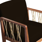 Kit 02 Poltronas Barcelona Suede Marrom Café Com Corda Náutic