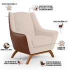 Kit 02 Poltronas Base Em Madeira Juliet D02 Courissímo Marrom