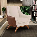 Kit 02 Poltronas Base Em Madeira Juliet D02 Courissímo Marrom