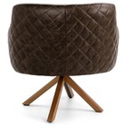 Kit 02 Poltronas Base Giratória Madeira Jade D02 Linho Bege C