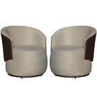 Kit 02 Poltronas Beatriz Confortáveis Tecido Suede Com Compos