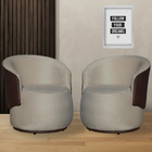 Kit 02 Poltronas Beatriz Confortáveis Tecido Suede Com Compos