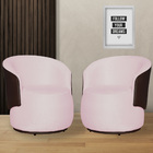 Kit 02 Poltronas Beatriz Confortáveis Tecido Suede Com Compos