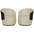 Kit 02 Poltronas Beatriz Confortáveis Tecido Suede Com Compos