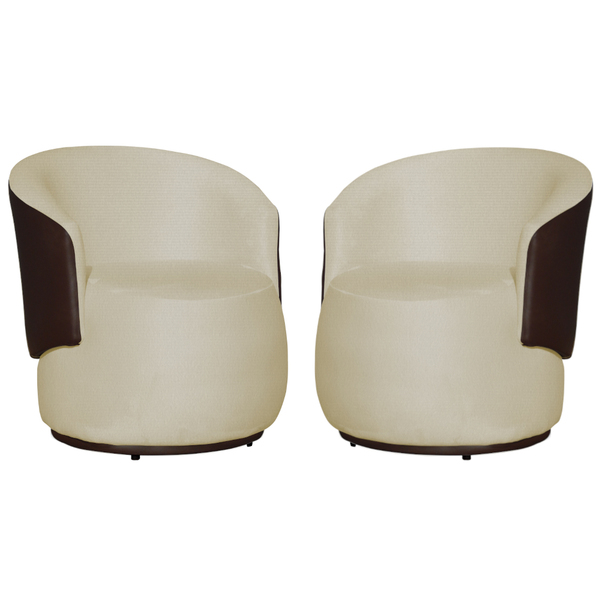 Kit 02 Poltronas Beatriz Confortáveis Tecido Suede Com Compos