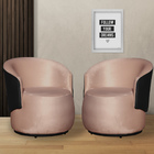 Kit 02 Poltronas Beatriz Orgânico Tecido Veludo Com Composê E