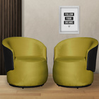 Kit 02 Poltronas Beatriz Orgânico Tecido Veludo Com Composê E