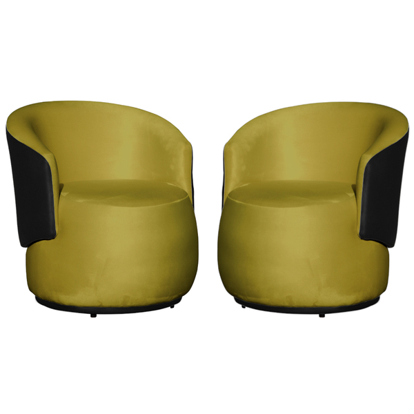 Kit 02 Poltronas Beatriz Orgânico Tecido Veludo Com Composê E