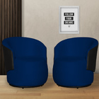 Kit 02 Poltronas Beatriz Orgânico Tecido Veludo Com Composê E