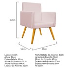 Kit 02 Poltronas Beatriz Palito Mel Corano Rosa Bebê - Amaren