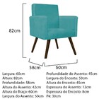 Kit 02 Poltronas Beatriz Palito Tabaco Suede Azul Turquesa -