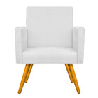 Kit 02 Poltronas Beatriz Pés Palitos Mel Suede - Amarena Móve