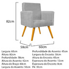 Kit 02 Poltronas Beatriz Pés Palitos Mel Suede - Doce Sonho M