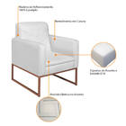 Kit 02 Poltronas Bella Base De Ferro Bronze Corano - Amarena